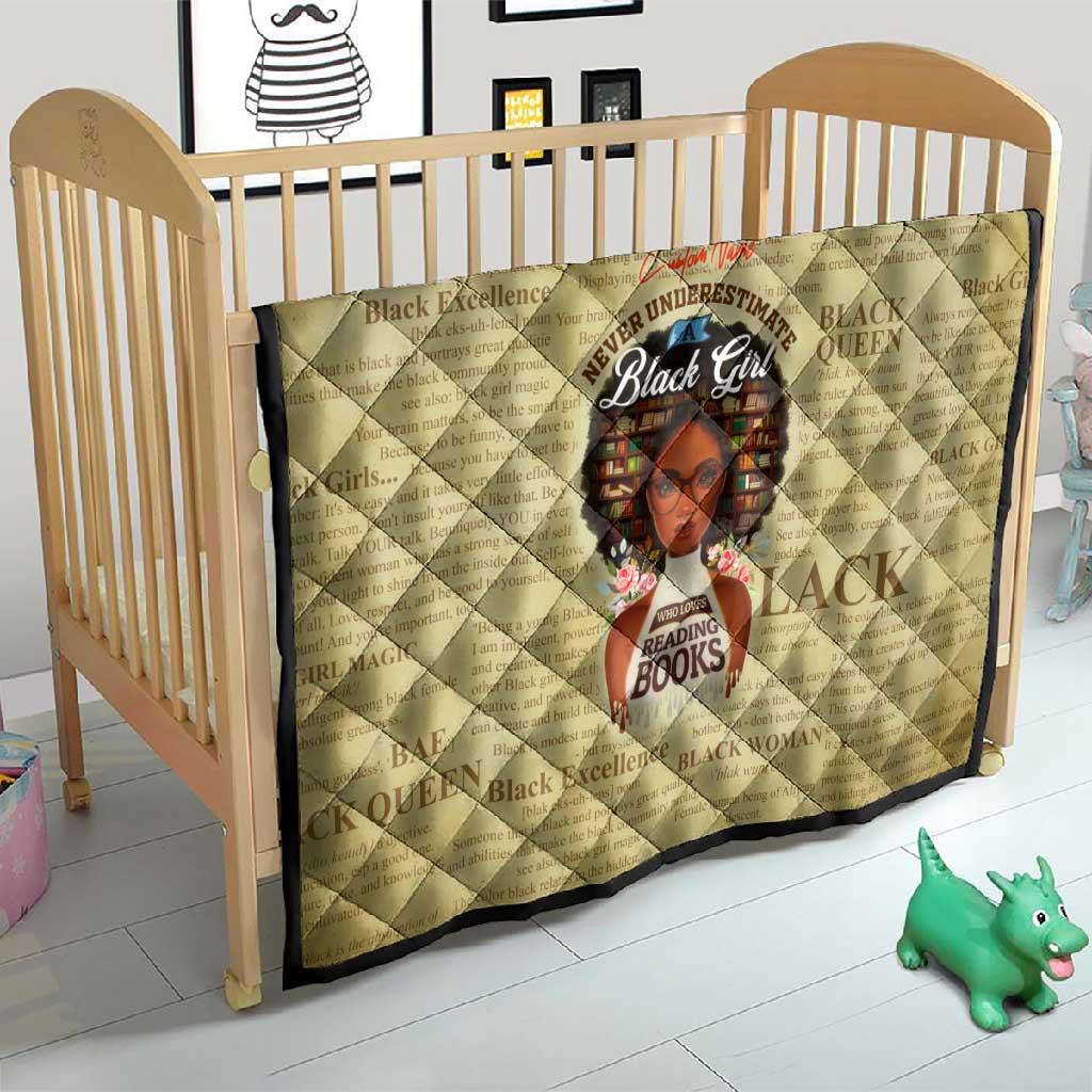 Personalized Black Girl African Quilt Never Underestimate A Book Lover DT02