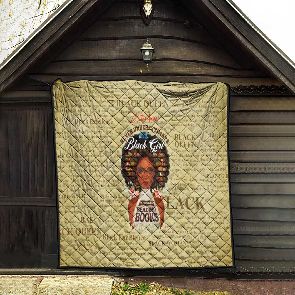 Personalized Black Girl African Quilt Never Underestimate A Book Lover DT02