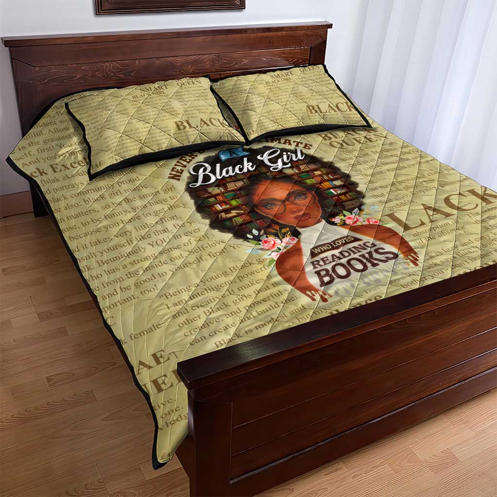 Personalized Black Girl African Quilt Bed Set Never Underestimate A Book Lover DT02