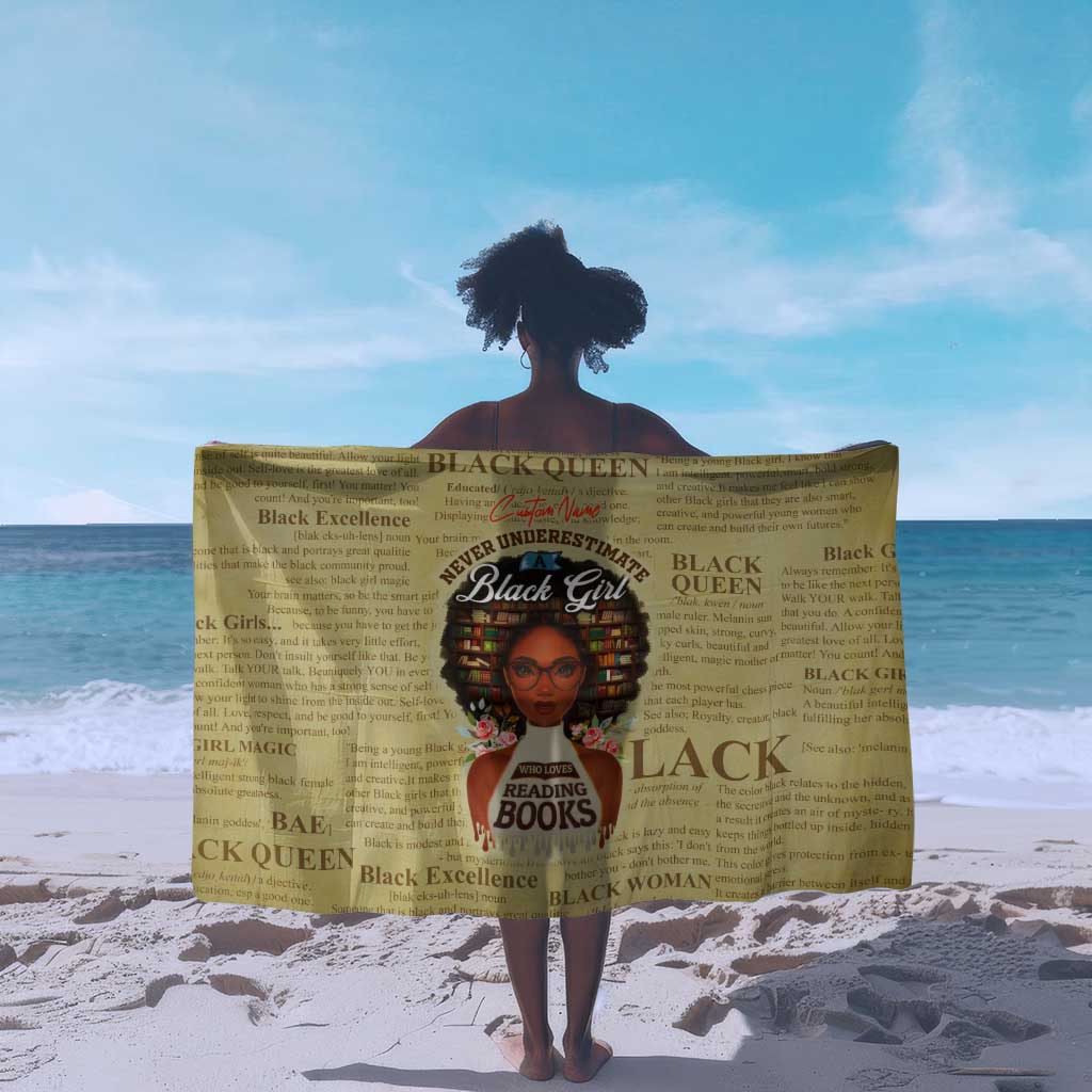 Personalized Black Girl African Sarong Never Underestimate A Book Lover DT02