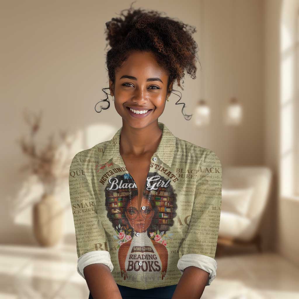 Personalized Black Girl African Women Casual Shirt Never Underestimate A Book Lover DT02