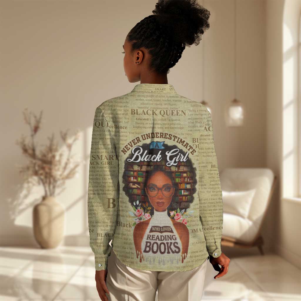 Personalized Black Girl African Women Casual Shirt Never Underestimate A Book Lover DT02