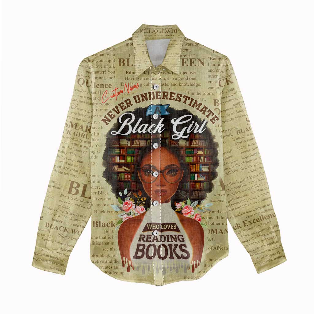 Personalized Black Girl African Women Casual Shirt Never Underestimate A Book Lover DT02