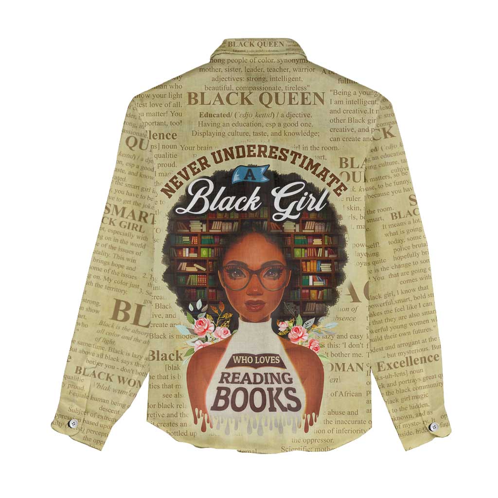 Personalized Black Girl African Women Casual Shirt Never Underestimate A Book Lover DT02