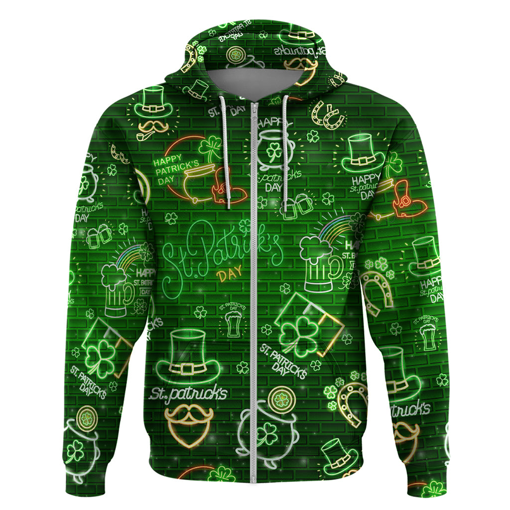 Ireland St Patrick's Day Hoodie Symbols Neon DT02