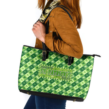 Irish St Patrick's Day Leather Tote Bag Simple Style DT02