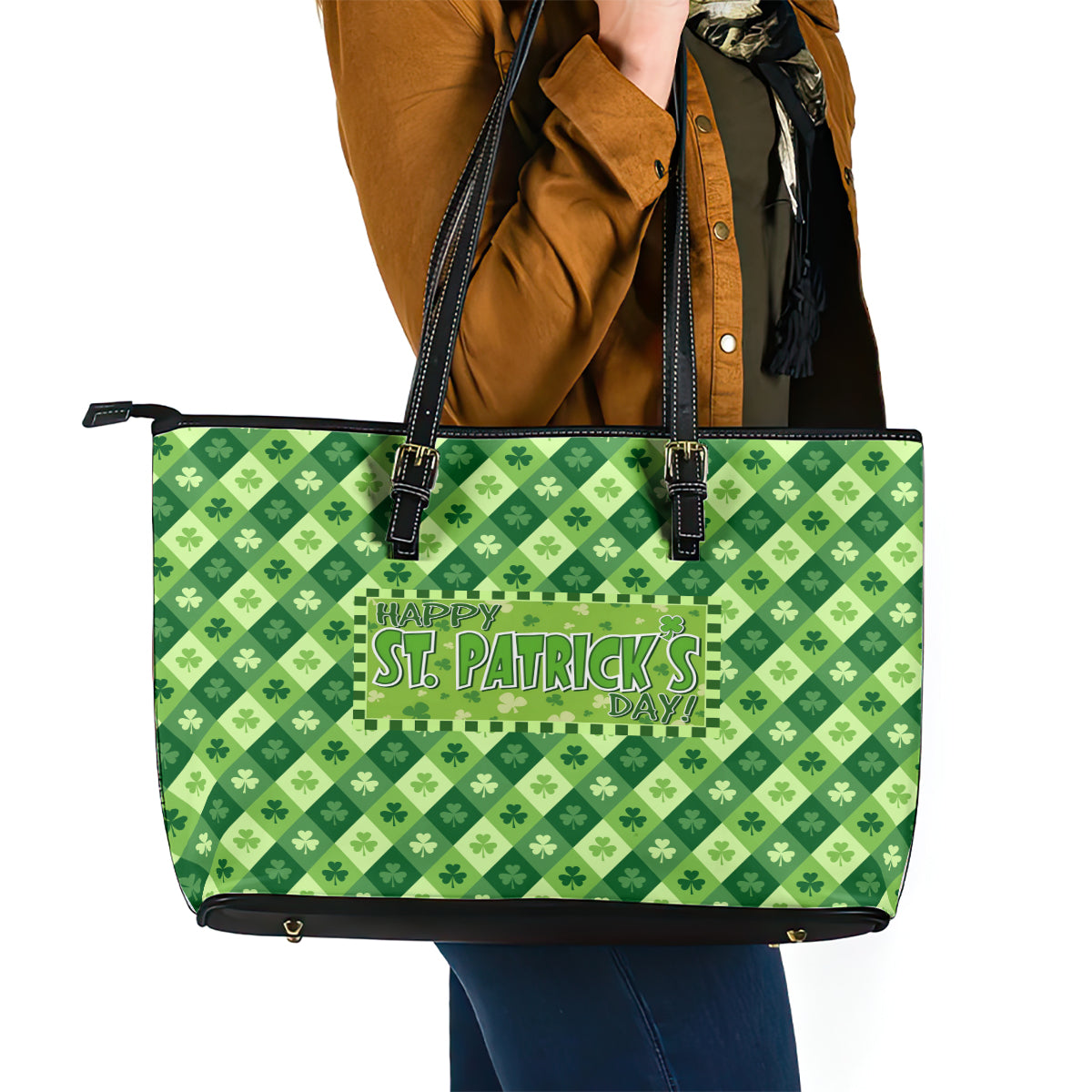 Irish St Patrick's Day Leather Tote Bag Simple Style DT02