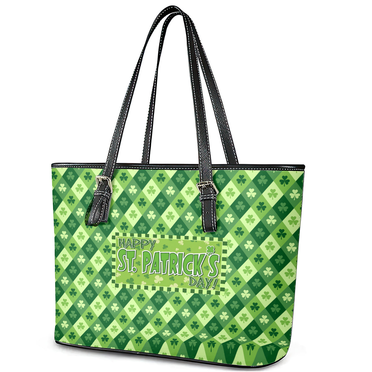 Irish St Patrick's Day Leather Tote Bag Simple Style DT02