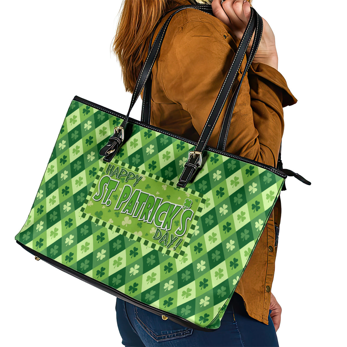 Irish St Patrick's Day Leather Tote Bag Simple Style DT02