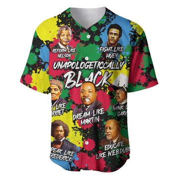 Unapologetically Black Baseball Jersey Civil Rights Leaders DT02