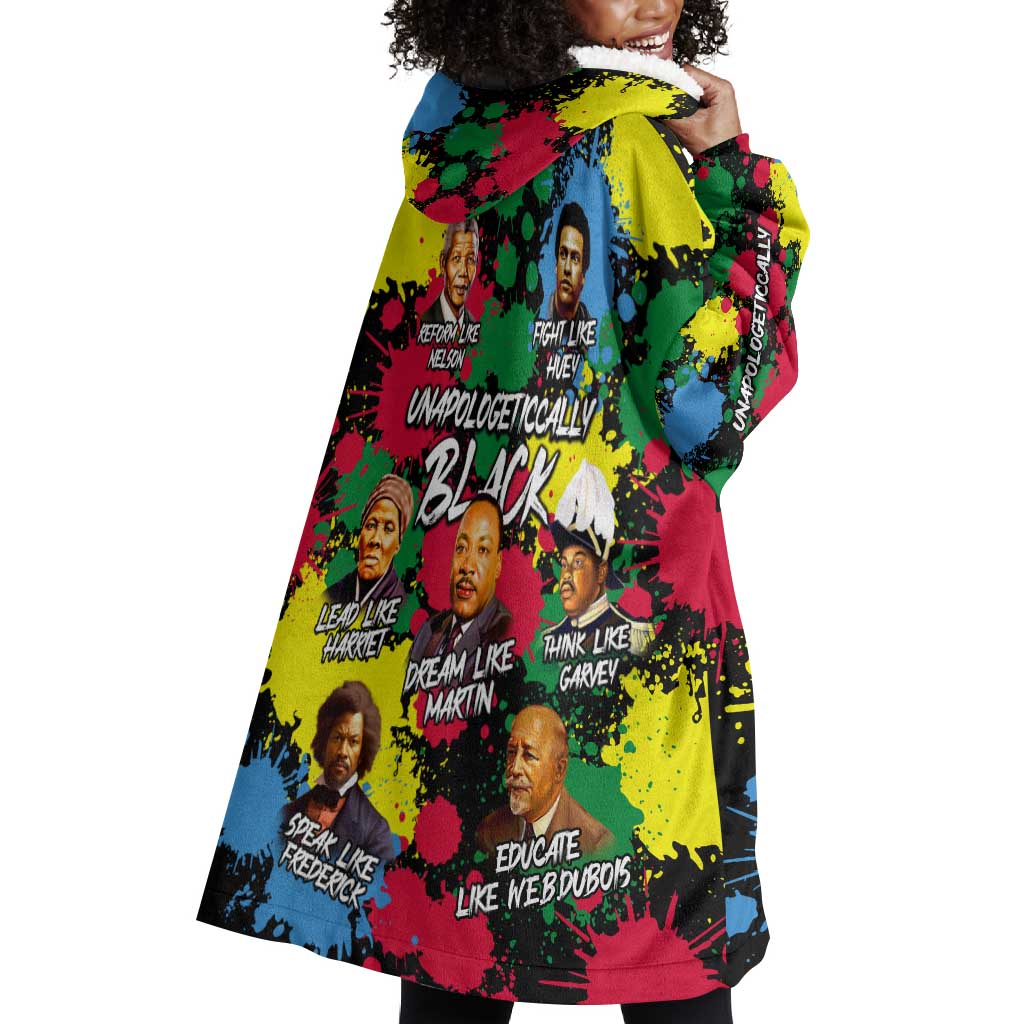 Unapologetically Black Wearable Blanket Hoodie Civil Rights Leaders DT02