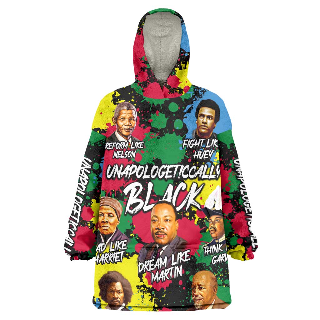 Unapologetically Black Wearable Blanket Hoodie Civil Rights Leaders DT02