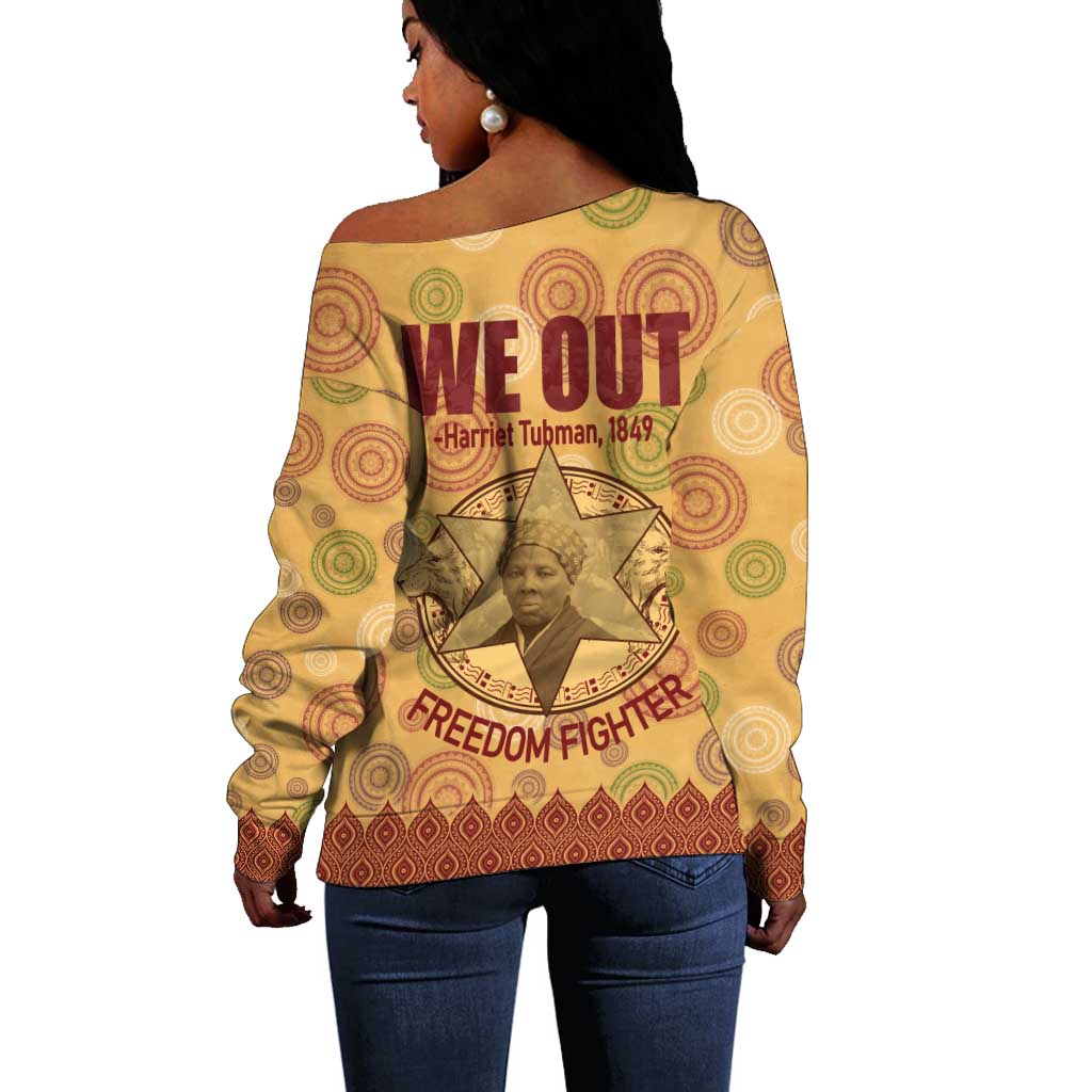 We Out 1849 African-American Off Shoulder Sweater Harriet Tubman DT02