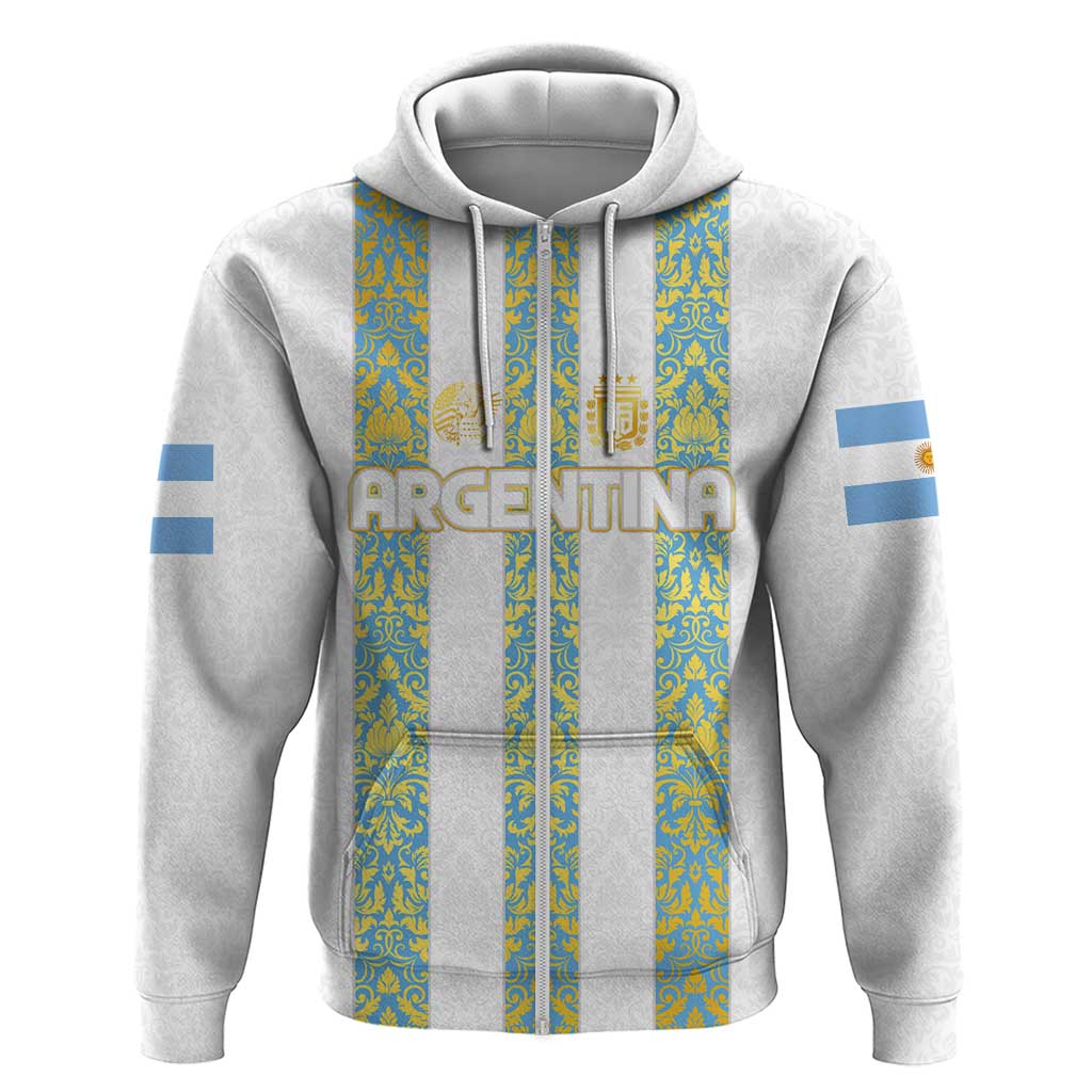 Argentina Football 2024 Hoodie The White and Sky Blue DT02