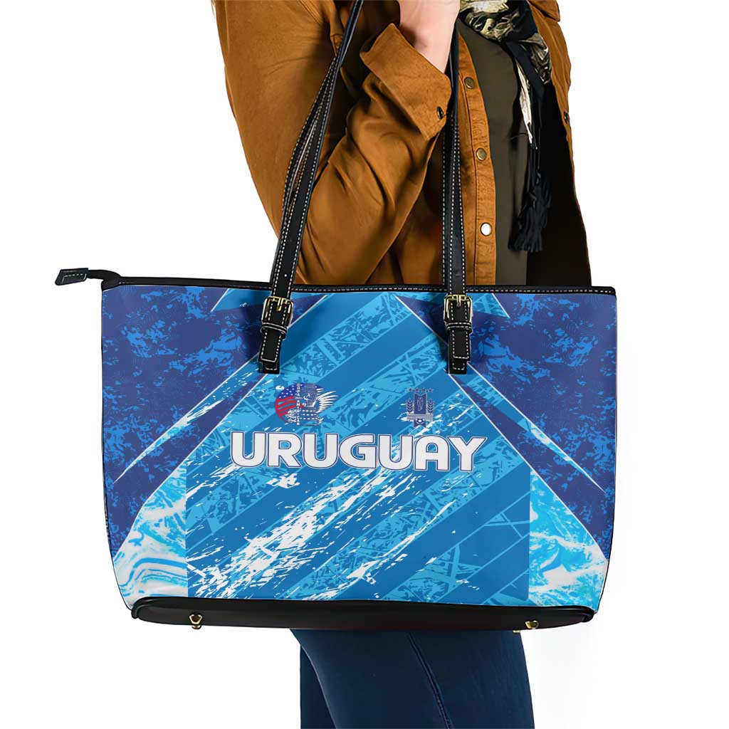 Uruguay Football 2024 Leather Tote Bag The Sky Blue DT02
