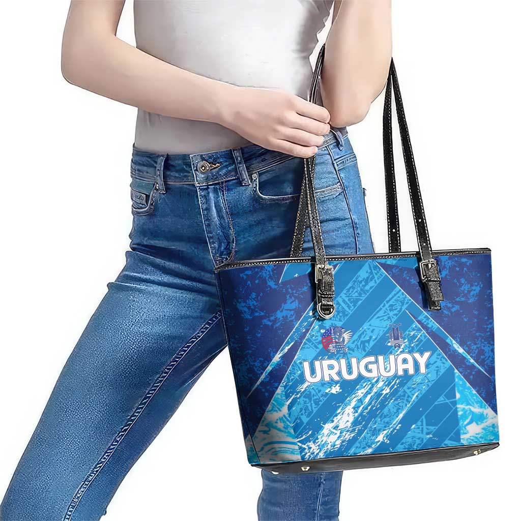 Uruguay Football 2024 Leather Tote Bag The Sky Blue DT02