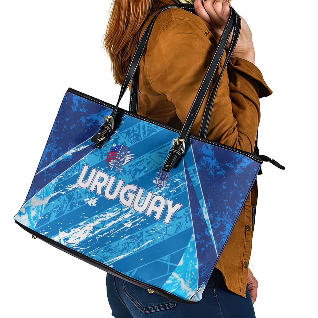 Uruguay Football 2024 Leather Tote Bag The Sky Blue DT02