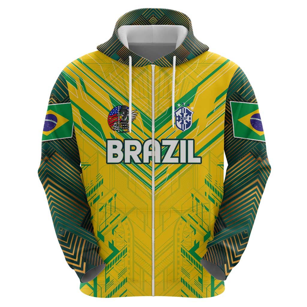 Brazil Football 2024 Hoodie Selecao Bright Yellow DT02