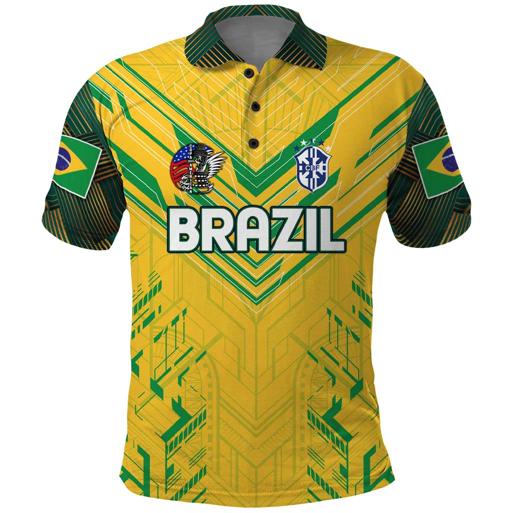 Brazil Football 2024 Polo Shirt Selecao Bright Yellow DT02
