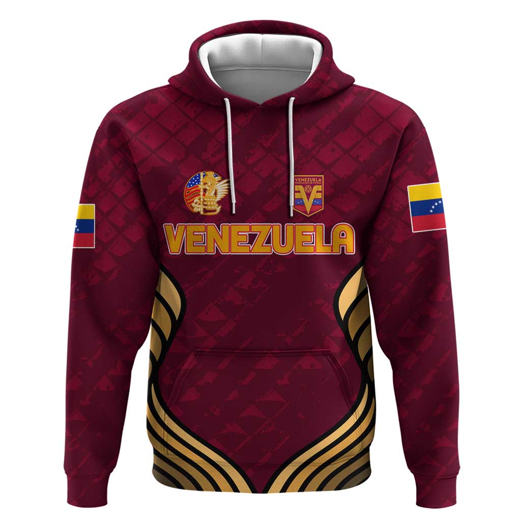 Custom Venezuela Football 2024 Hoodie The Red Wine DT02