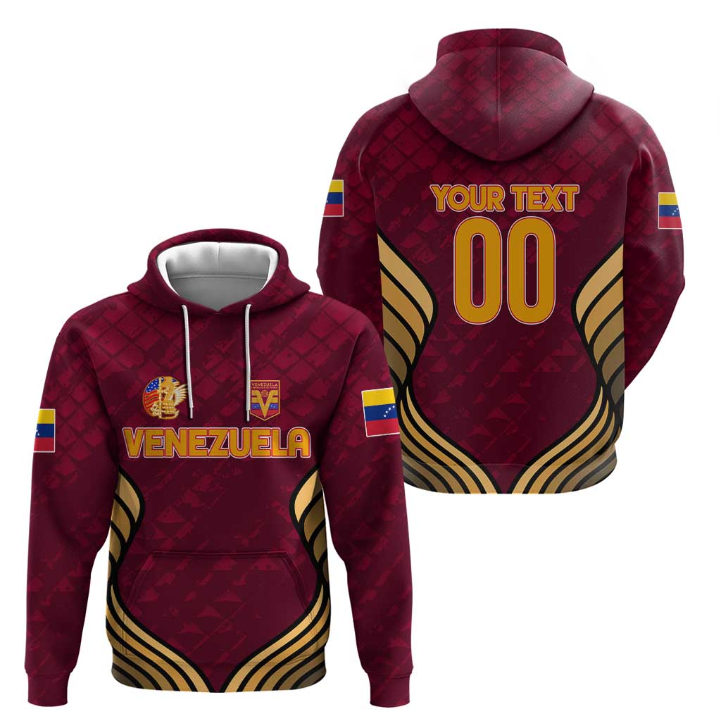 Custom Venezuela Football 2024 Hoodie The Red Wine DT02