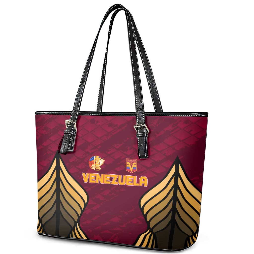 Venezuela Football 2024 Leather Tote Bag The Red Wine DT02