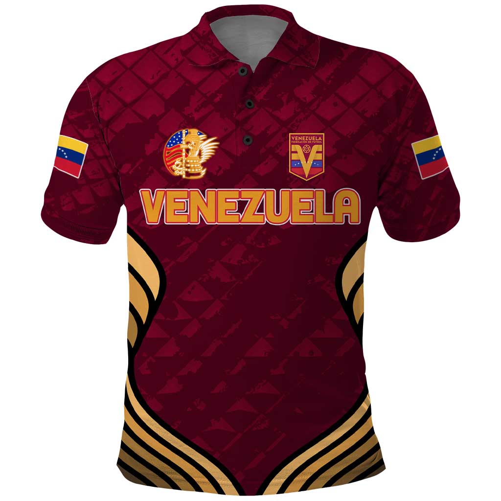 Custom Venezuela Football 2024 Polo Shirt The Red Wine DT02