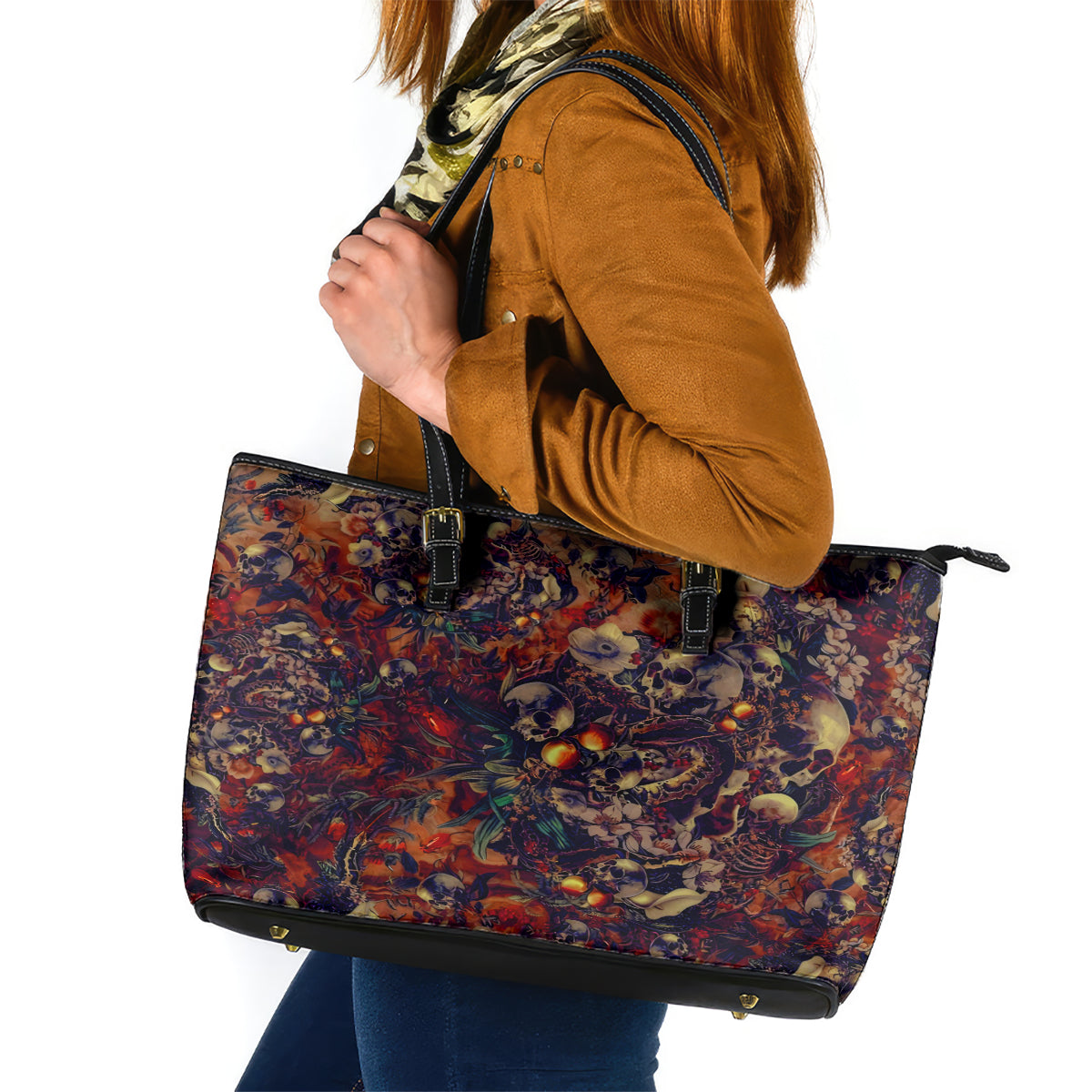 Isabell Skull Art Leather Tote Bag DT02