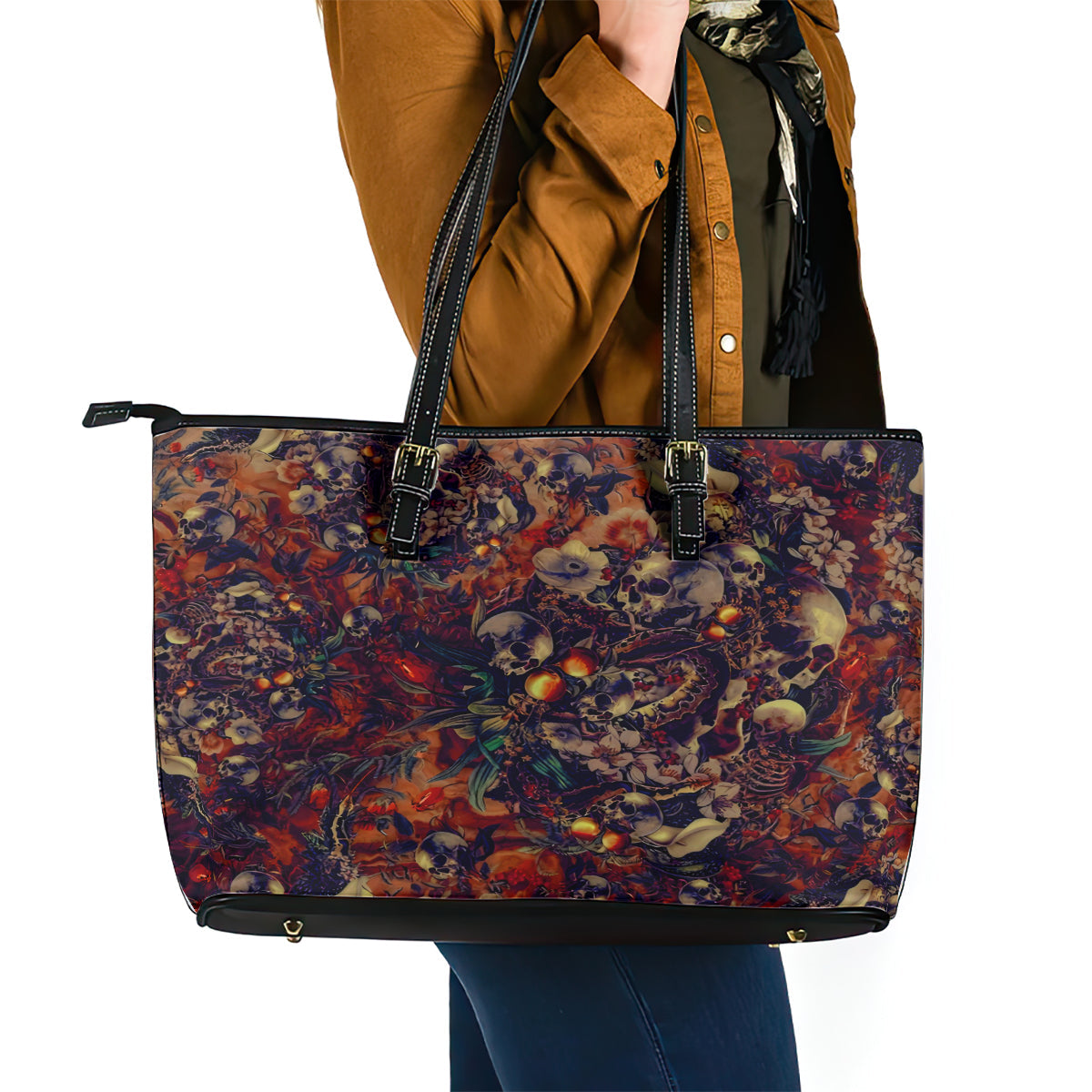 Isabell Skull Art Leather Tote Bag DT02