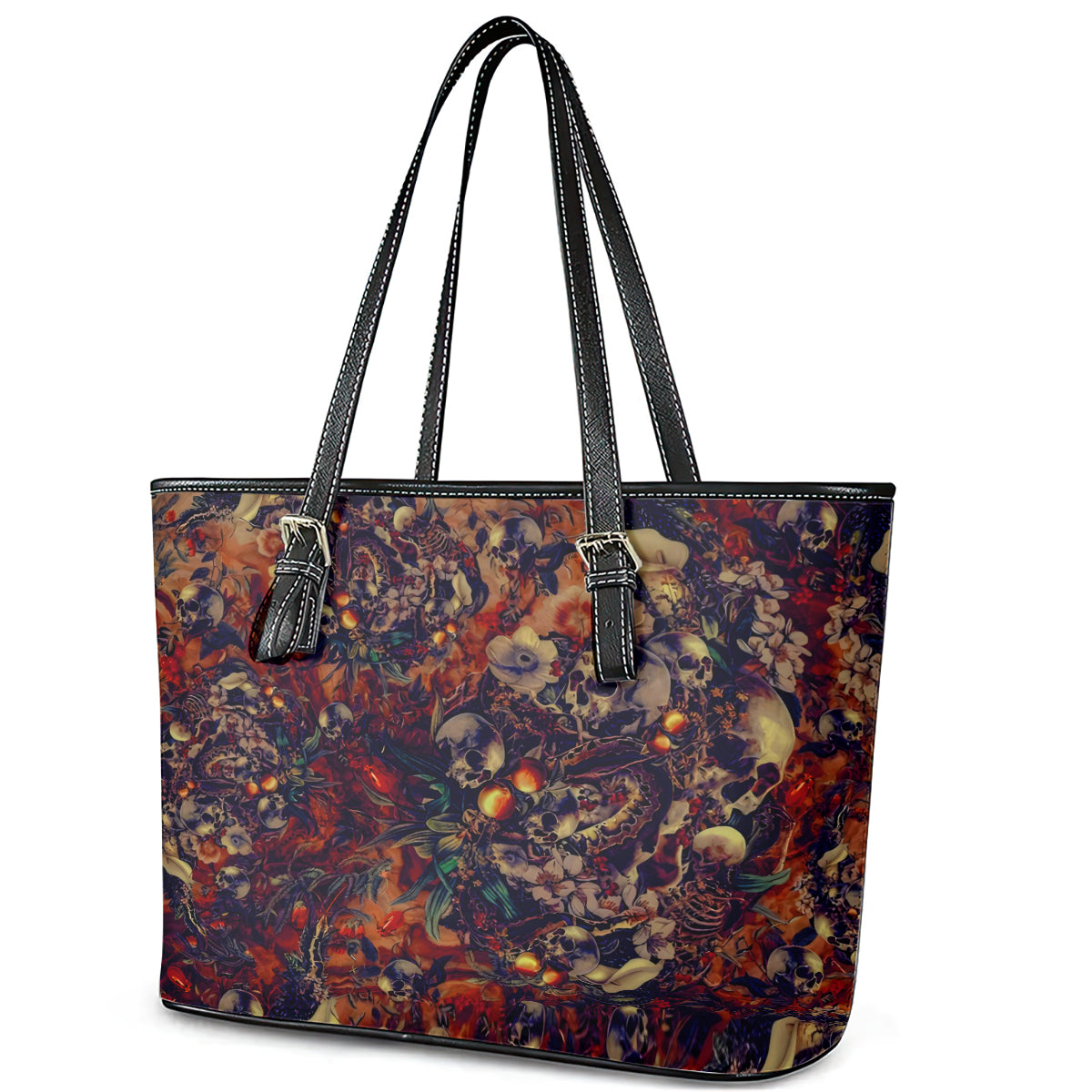 Isabell Skull Art Leather Tote Bag DT02