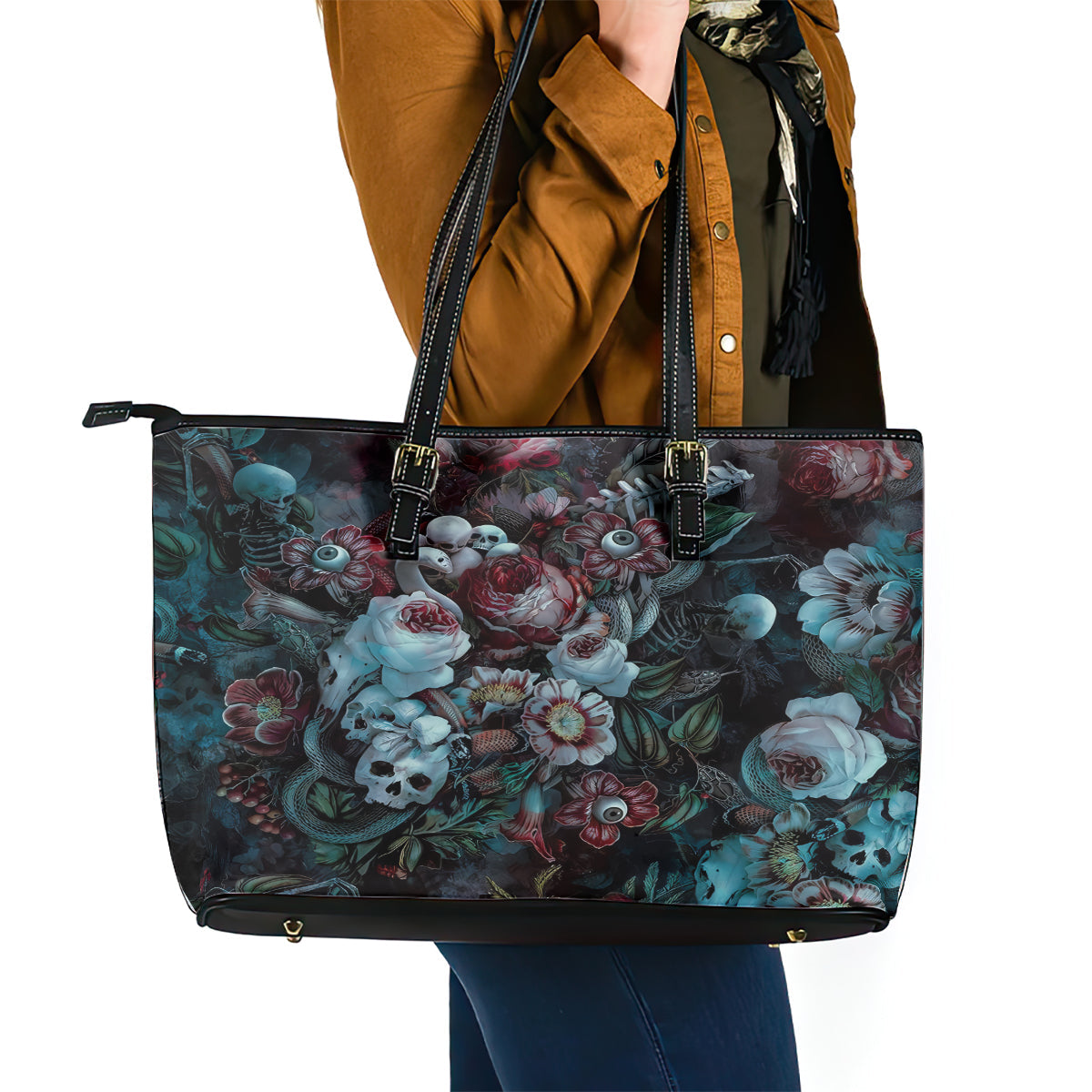 Eyes of Darkness Leather Tote Bag DT02