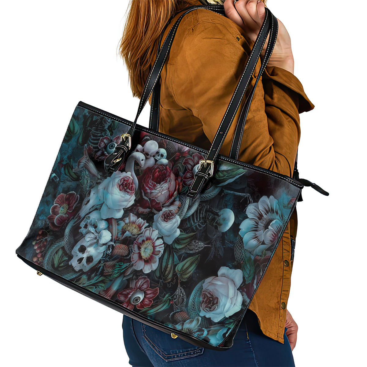 Eyes of Darkness Leather Tote Bag DT02