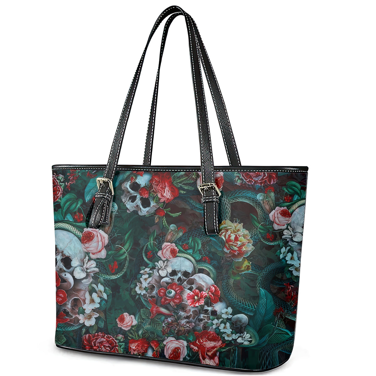 Green Poison Leather Tote Bag DT02