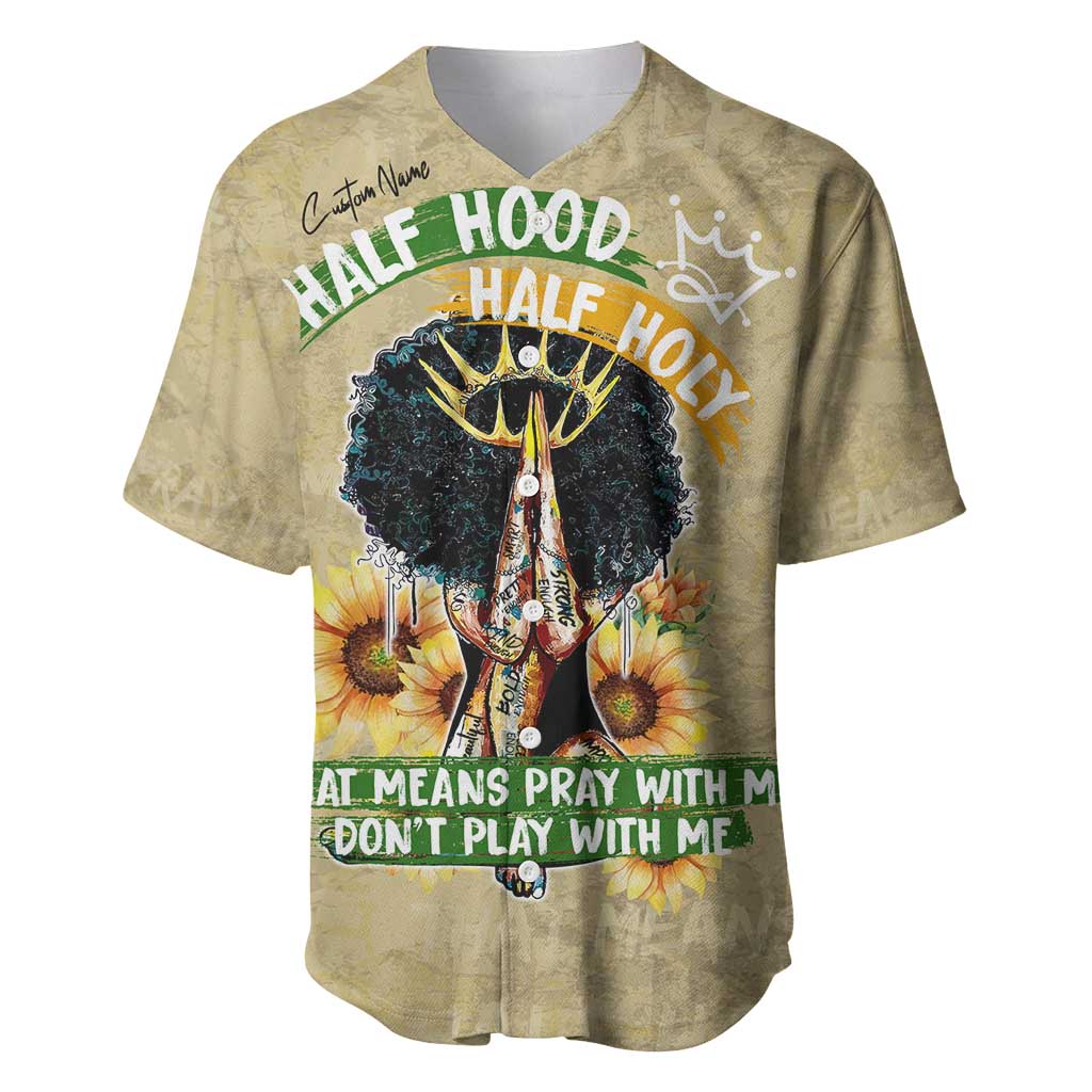 Personalized African Women Baseball Jersey Half Hood Half Holy DT02