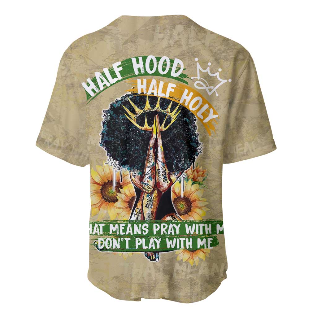 Personalized African Women Baseball Jersey Half Hood Half Holy DT02