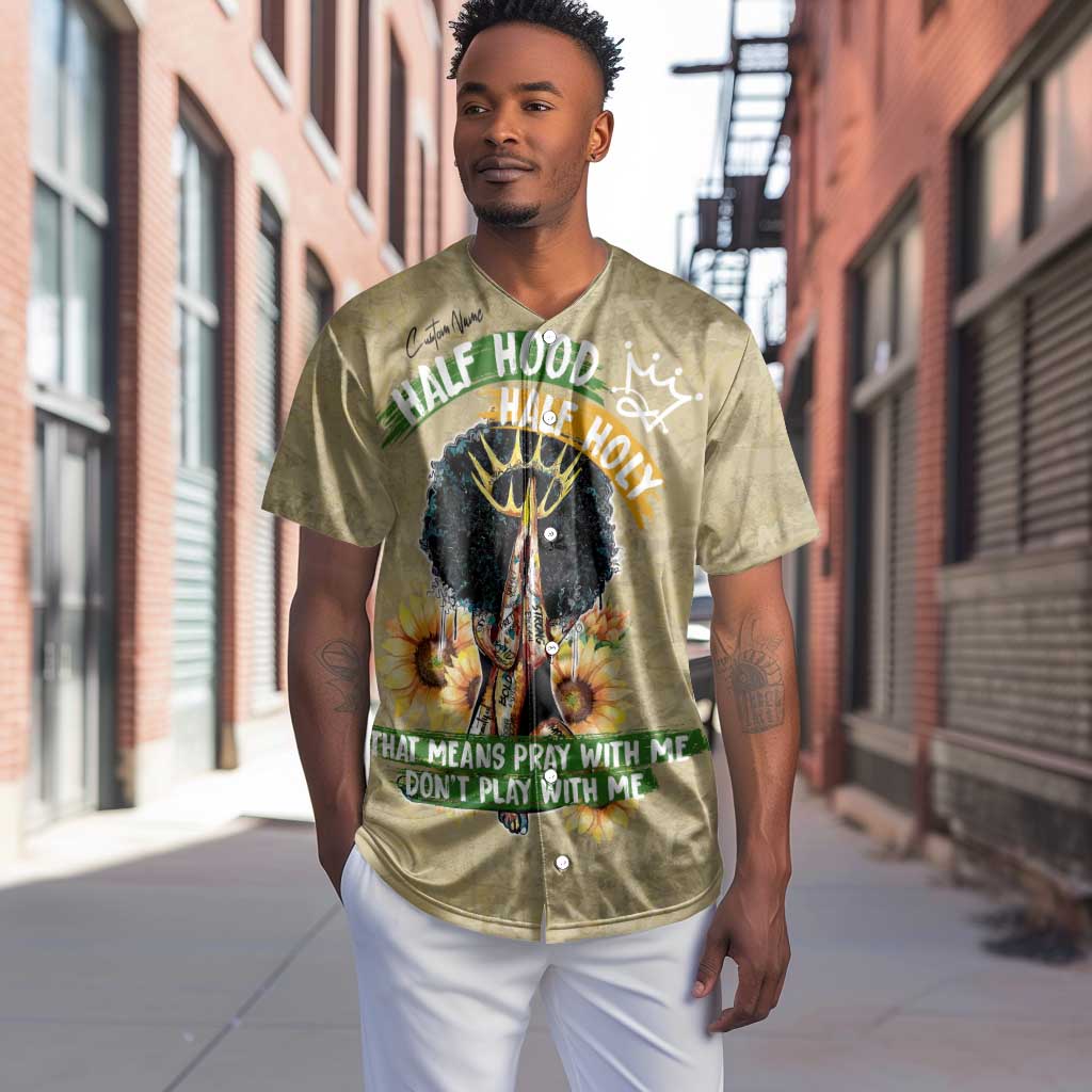 Personalized African Women Baseball Jersey Half Hood Half Holy DT02