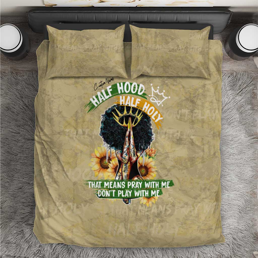 Personalized African Women Bedding Set Half Hood Half Holy DT02