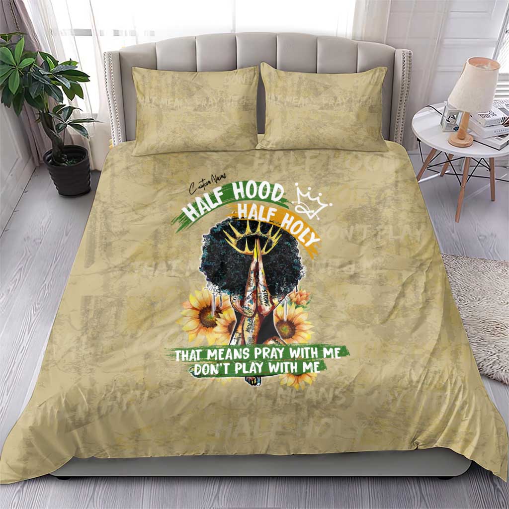 Personalized African Women Bedding Set Half Hood Half Holy DT02