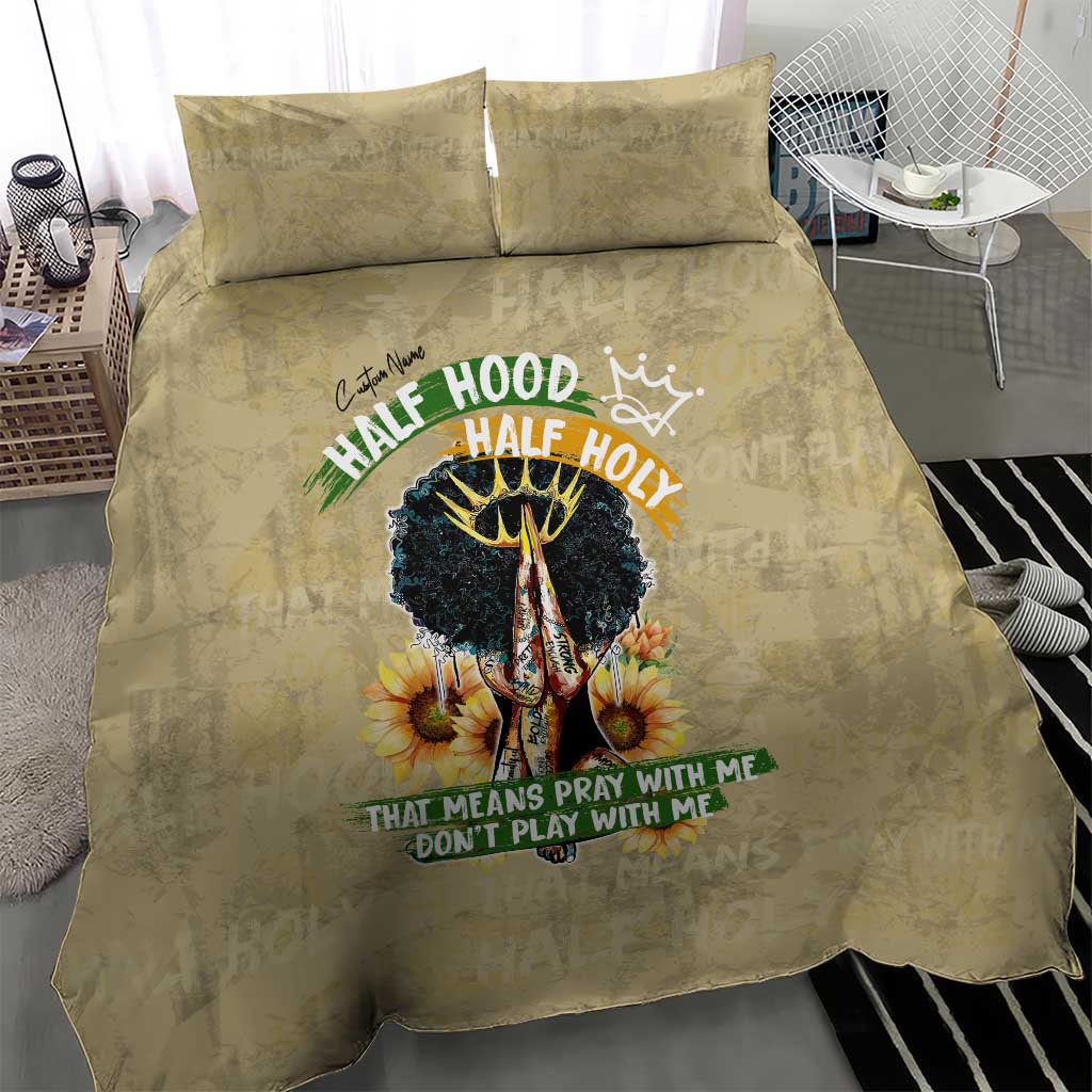 Personalized African Women Bedding Set Half Hood Half Holy DT02