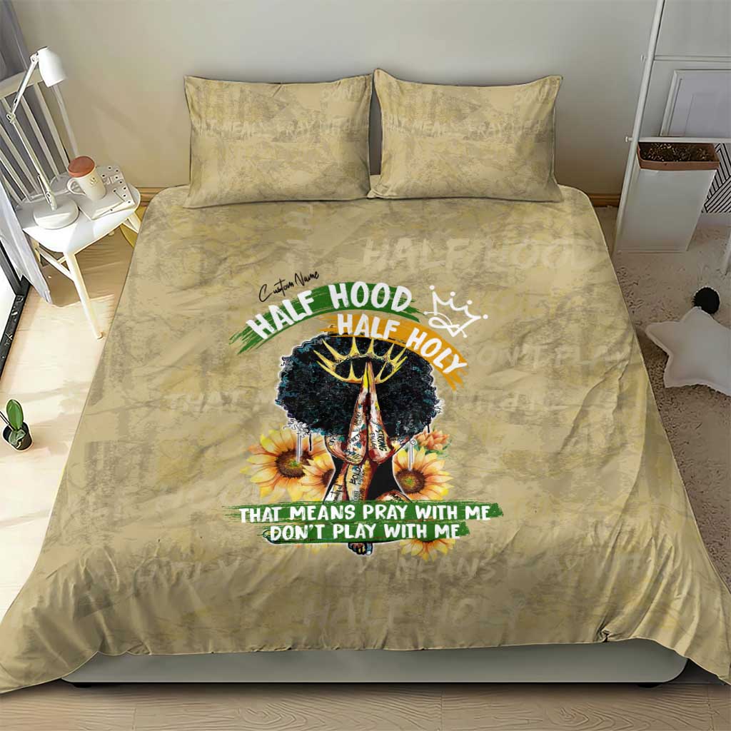 Personalized African Women Bedding Set Half Hood Half Holy DT02