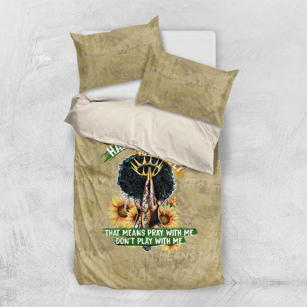Personalized African Women Bedding Set Half Hood Half Holy DT02