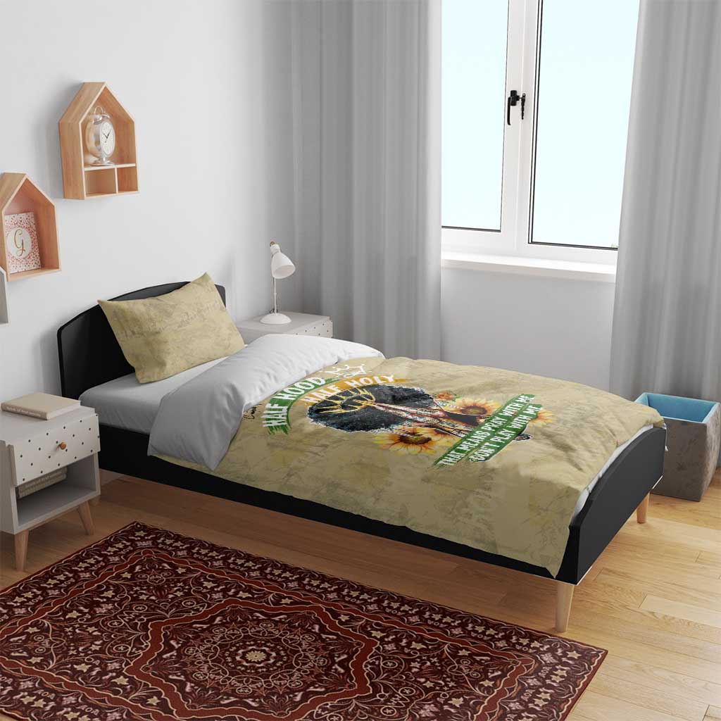Personalized African Women Bedding Set Half Hood Half Holy DT02