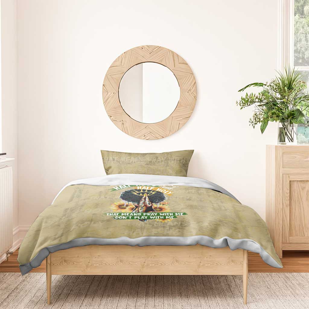 Personalized African Women Bedding Set Half Hood Half Holy DT02