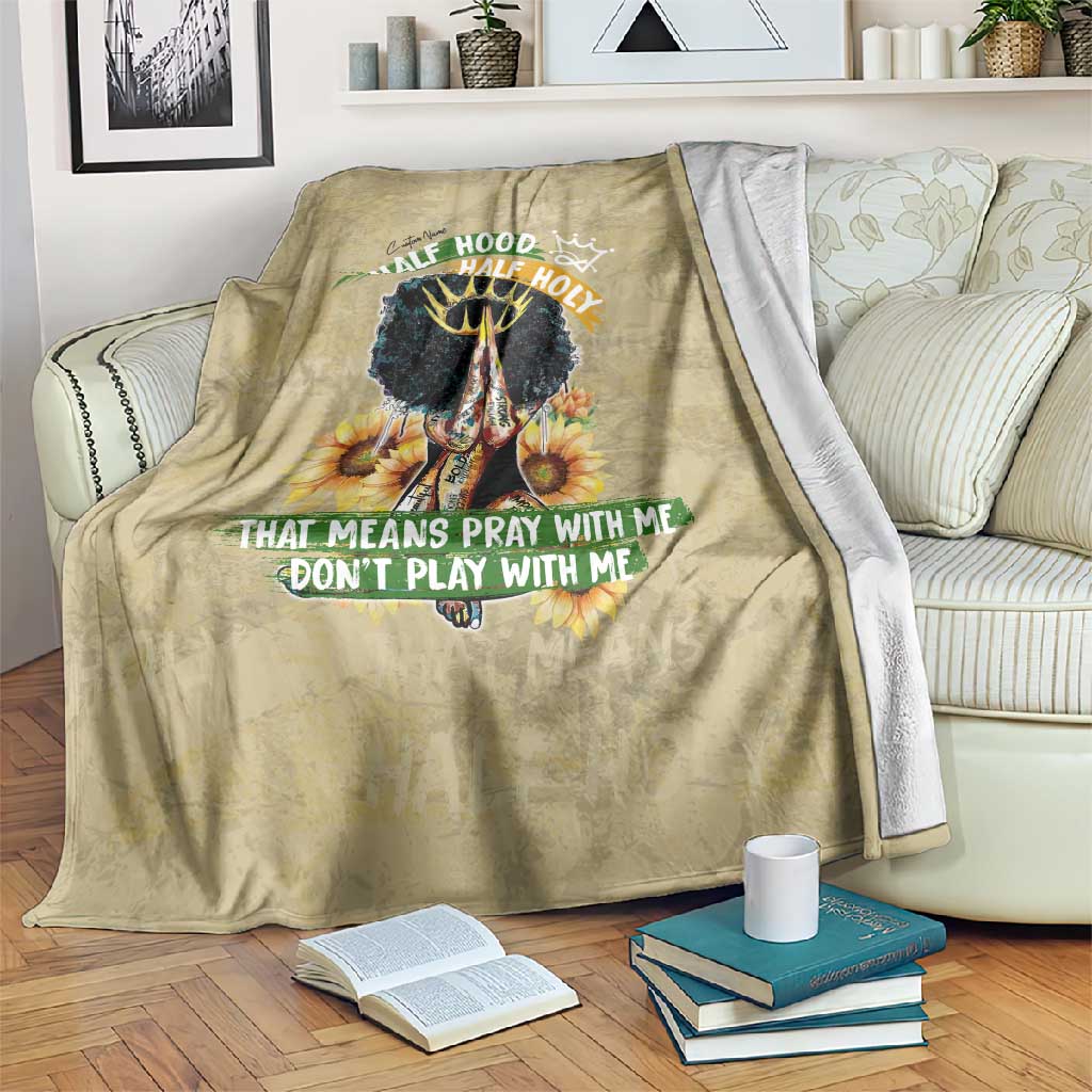 Personalized African Women Blanket Half Hood Half Holy DT02