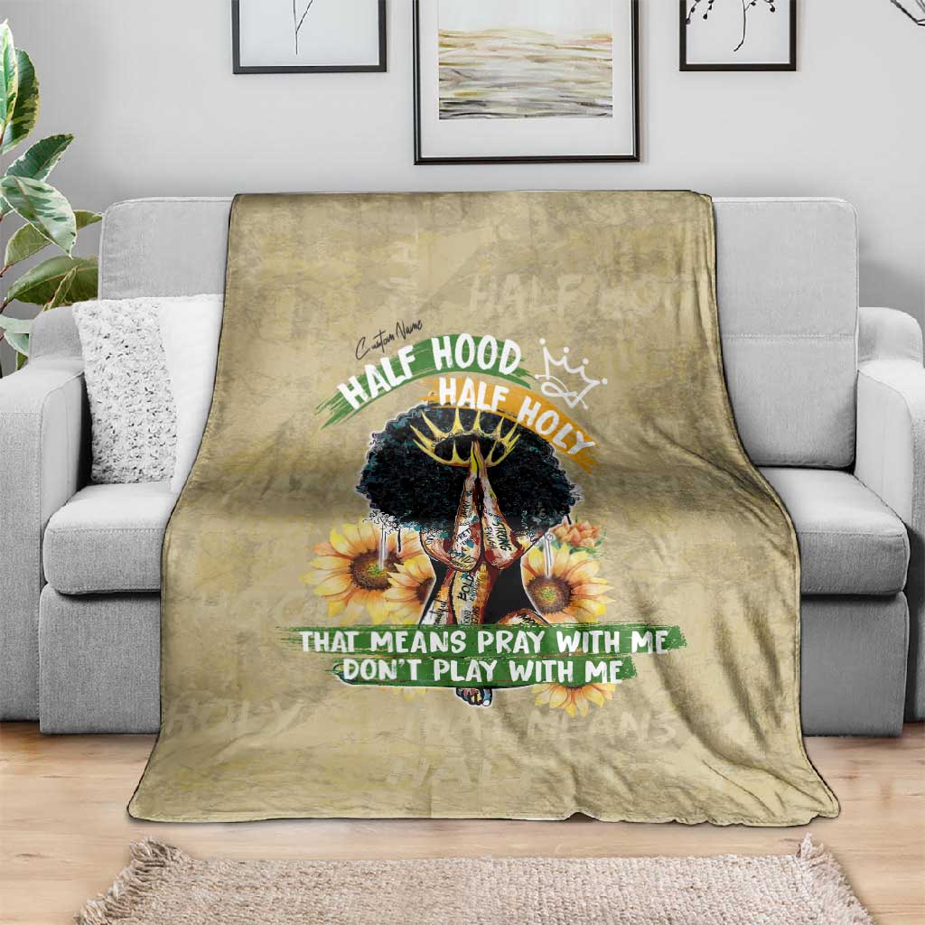 Personalized African Women Blanket Half Hood Half Holy DT02