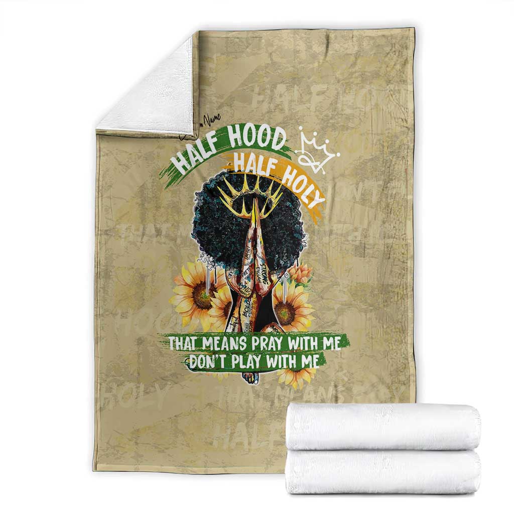 Personalized African Women Blanket Half Hood Half Holy DT02