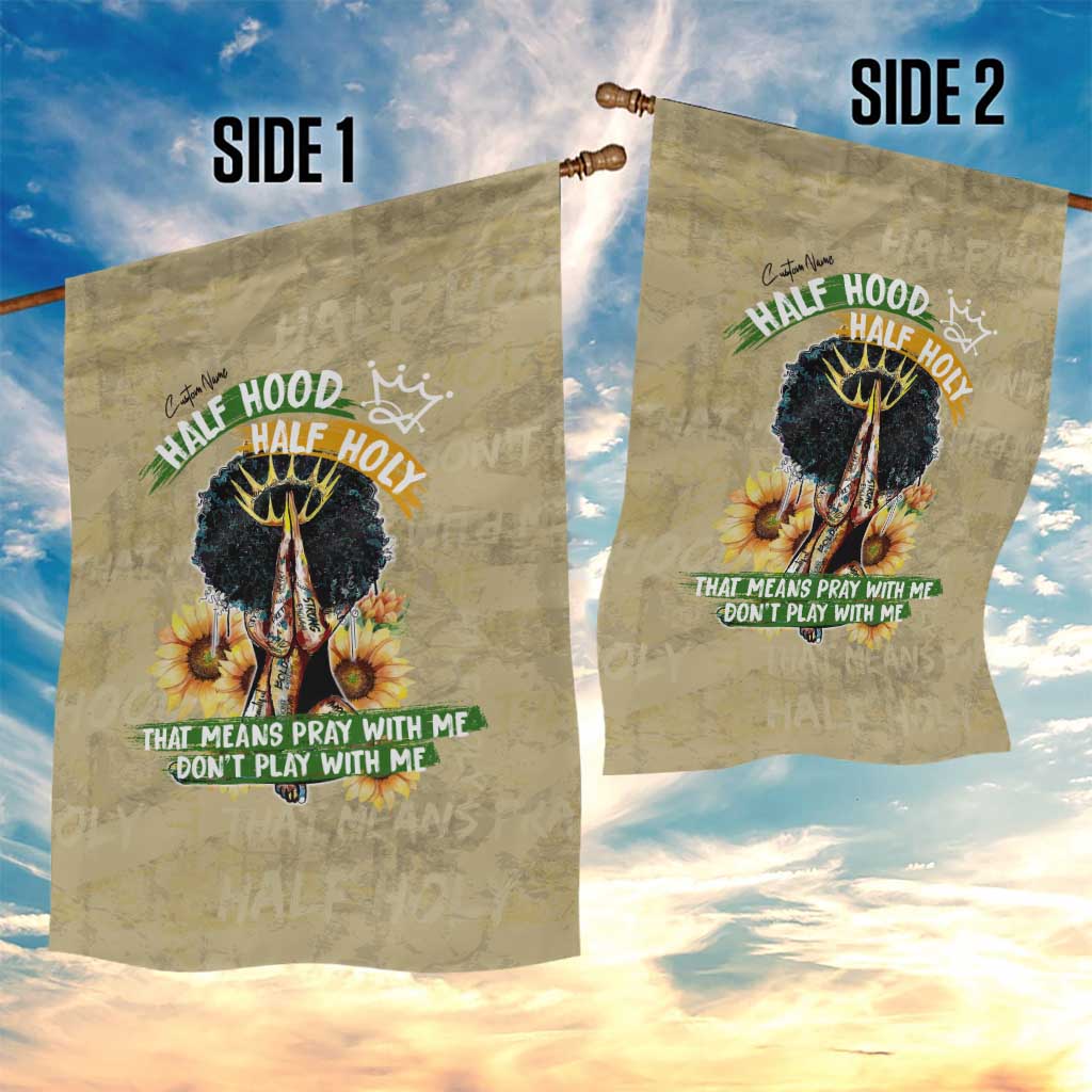 Personalized African Women Garden Flag Half Hood Half Holy DT02