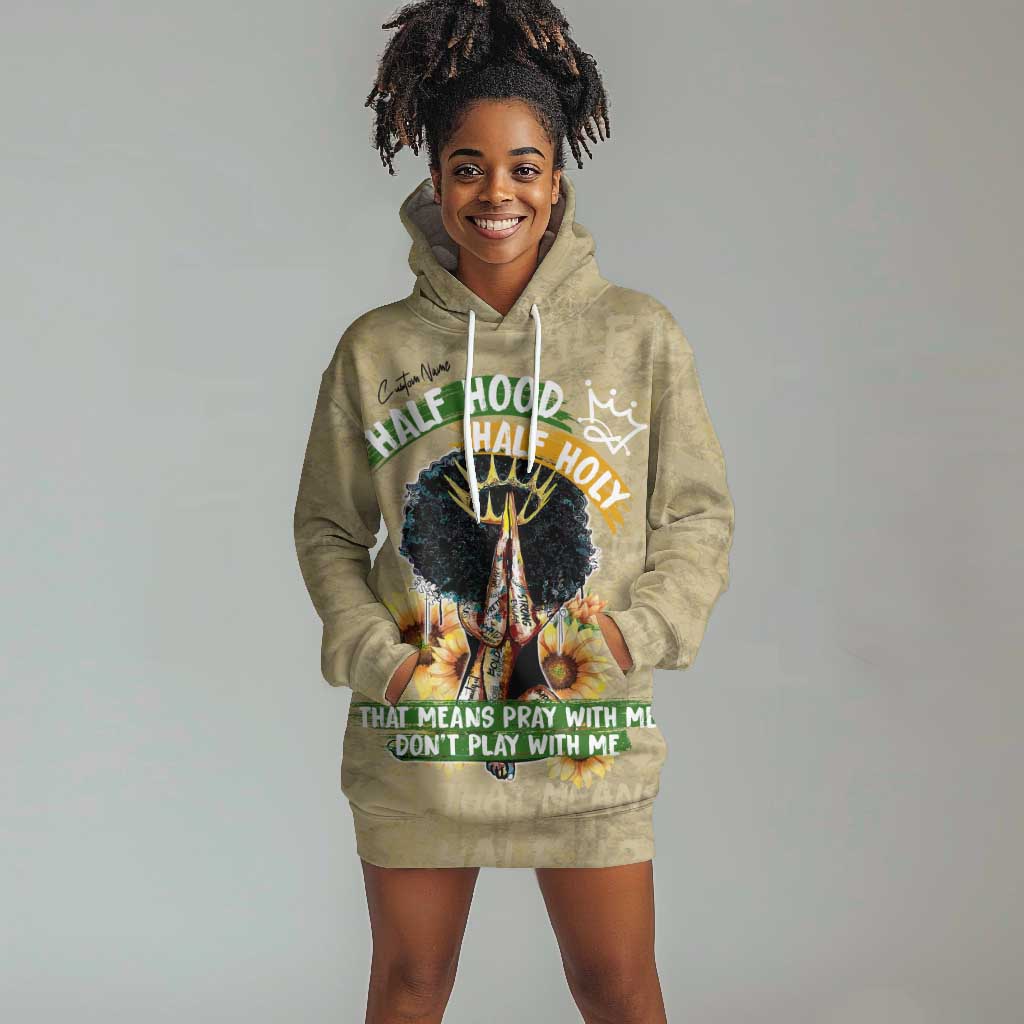 Personalized African Women Hoodie Dress Half Hood Half Holy DT02