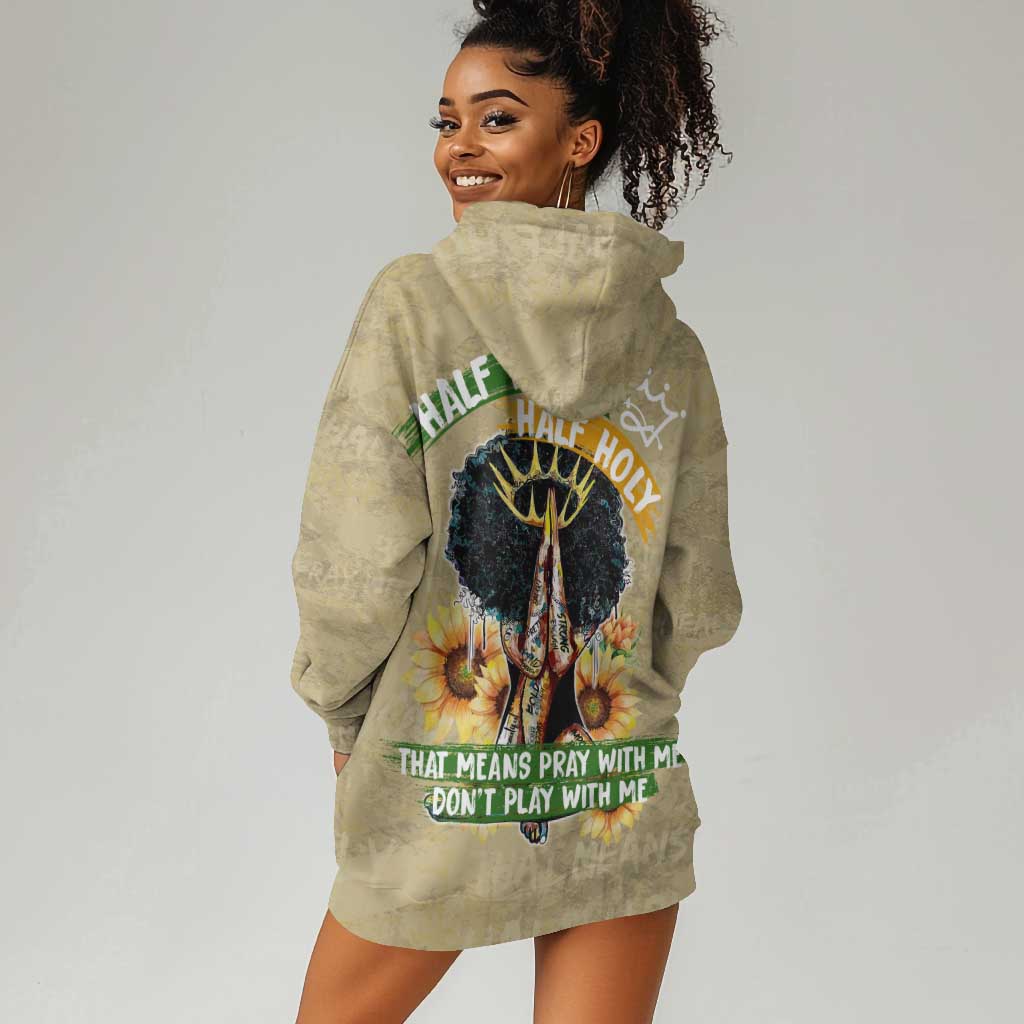Personalized African Women Hoodie Dress Half Hood Half Holy DT02