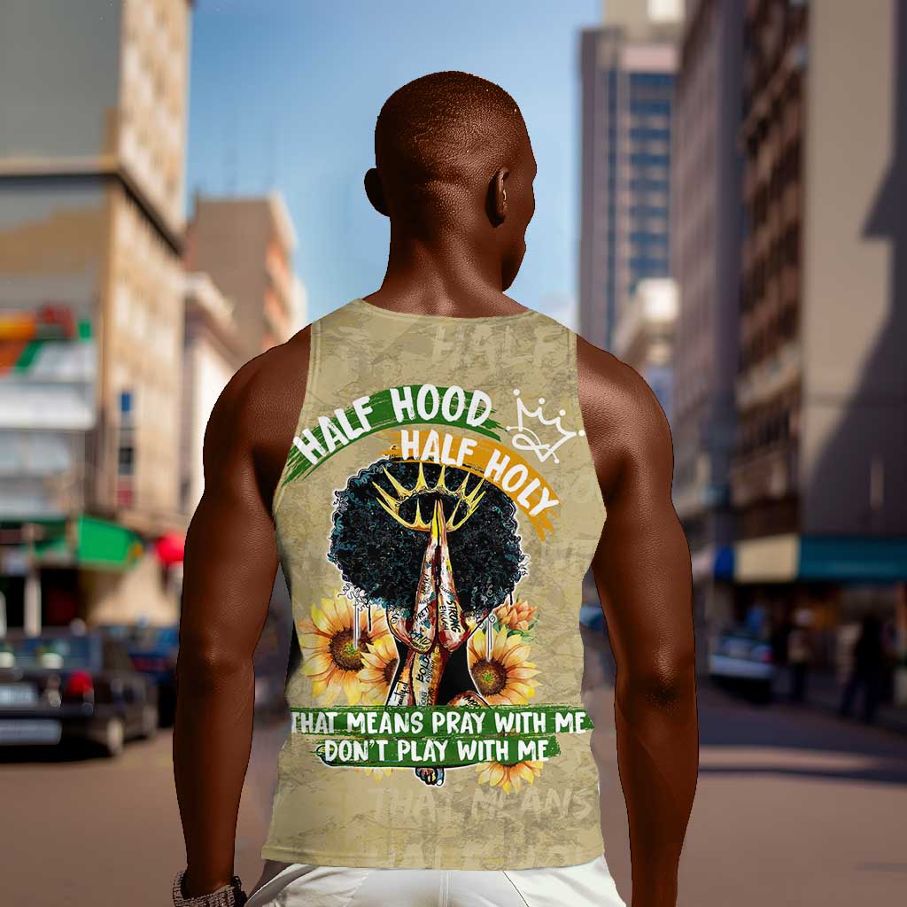 Personalized African Women Men Tank Top Half Hood Half Holy DT02